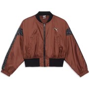 TRN EDGE 裏起毛 トリコット ウーブンジャケット 526099 65 ESPRESSO BROWN Mサイズ [フィットネス ジャケット レディース]