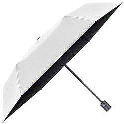 日傘 折りたたみ傘 晴雨兼用 52cm 自動開閉式 一級遮光 UVカット率100％ 遮熱効果 UPF50＋ 6本骨 耐風 内側黒コーティング加工 ホワイト YS-SJ6-WH