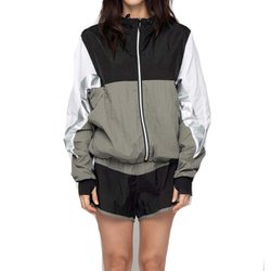 JUMP HIGH METALLIC JACKET RJK244504 BLK Lサイズ [フィットネス ヨガ ジャケット レディース]
