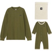 CRロングスリーブティーアンドベビーロンパースセット NTM82301 フォレストオリーブ FO [アウトドア カットソー ユニセックス]