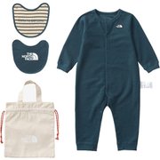 ベビーロングスリーブロンパース&2Pビブ Baby L/S Rompers&2P Bib NTB82402 ミッドナイトペトロール(PO) 80サイズ [アウトドア ロンパース ベビー＆スタイ]