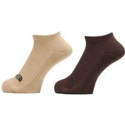TNF ロゴ 2P ショート ユニセックス ソックス デミタッセブラウン×ケルプタン(DK) Sサイズ(23-25cm) NN82311