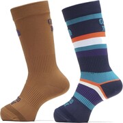 フリー ラン ライト 2P クルー K Free Run Light 2P Crew NNJ82402 ブロンクスブラウン×ネイビーボーター BN JLサイズ(19-21cm) [ソックス キッズ]