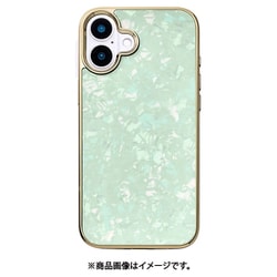 UNI-CSIP24L-0GSMT [Glass Shell Case for iPhone 16 Plus （mint）]