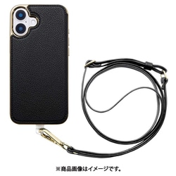 UNI-CSIP24L-2CBBK [Cross Body Case Duo for iPhone 16 Plus （black）]