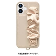 UNI-CSIP24L-2CSBE [Classy Scrunchie Case for iPhone 16 Plus （beige）]