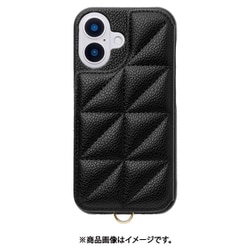 UNI-CSIP24M-2TPBK [Triangle Puffy Case for iPhone 16 （black）]
