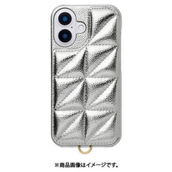 UNI-CSIP24M-2TPSV [Triangle Puffy Case for iPhone 16 （silver）]