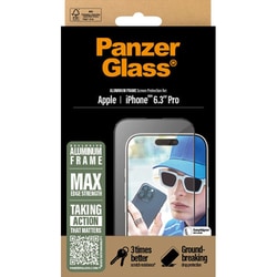 2850 [iPhone 16 Pro用 PanzerGlass Screen Protector Aluminum Frame Ultra-Wide Fit]