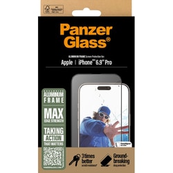 2852 [iPhone 16 Pro Max用 PanzerGlass Screen Protector Aluminum Frame Ultra-Wide Fit]