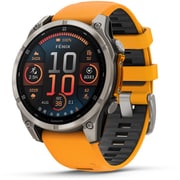 fenix 8 (フェニックス 8) Sapphire AMOLED 47mm Ti / Orange シリコンバンド 心電図(ECG)アプリ Suica対応 GPSスマートウォッチ 010-02904-17