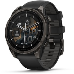 fenix 8 （フェニックス 8） Sapphire AMOLED 47mm Ti Carbon Gray DLC / Black シリコンバンド 心電図（ECG）アプリ Suica対応 GPSスマートウォッチ 010-02904-27