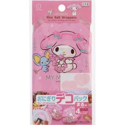 おにぎり デコパック ラッピング フィルム まる型 マイメロディ フラワー 4枚入 縦15cm×横15.8cm×厚み0.06mm 日本製 KK-656