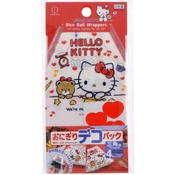 おにぎり デコパック ラッピング フィルム 三角型 ハローキティ クッキー 4枚入 縦15cm×横15.8cm×厚み0.06mm 日本製 KK-659