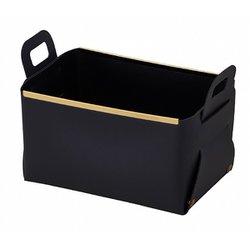 小物入れ フェイクレザー CUBEケース ブラック Sサイズ（約幅23×奥行14.5×高さ13cm） N-7135