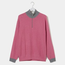 001-12210-48-074 [ゴルフ メンズ 12G W/Nyメランジニット ニットセーター Mサイズ ピンク系]