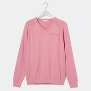 001-12910-50-072 [ゴルフ メンズ 14G NOUVELLE Vネックニット ニットセーター Lサイズ Lピンク系]