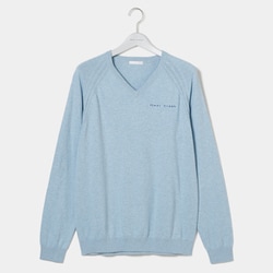 001-12910-48-091 [ゴルフ メンズ 14G NOUVELLE Vネックニット ニットセーター Mサイズ サックス]