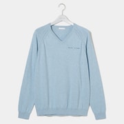 001-12910-48-091 [ゴルフ メンズ 14G NOUVELLE Vネックニット ニットセーター Mサイズ サックス]