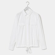 002-22810-40-005 [ゴルフ レディース リサイクルリップストレッチシャツ シャツ長袖 Mサイズ オフホワイト]