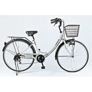 折りたたみ自転車 エルナ FDB266 26インチ 外装6段変速 シルバー YG-1524