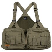 smoAbpfvaLkha Big pocket fishing vest カーキ L