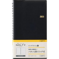 2025年1月始まり手帳 ウィークリー NOLTY（ノルティ） リングスリム1（黒） 6411 2025-6411