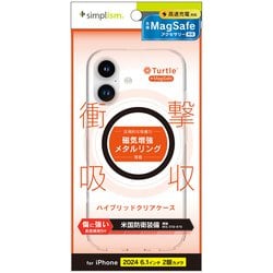 TR-IP24M2-TTMS-CLBK [iPhone 16用 [Turtle] MagSafe対応 ハイブリッドクリアケース ブラックリング]