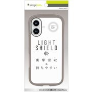 TR-IP24M2-LD-CLGRG [iPhone 16用 [LIGHT SHIELD] 衝撃吸収 ハイブリッドクリアケース グレージュ]