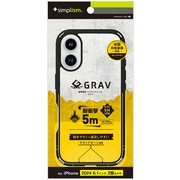 TR-IP24M2-GRU-CLBK [iPhone 16用 [GRAV UNLIMITED] 超衝撃吸収 ハイブリッドケース 5M ブラック]