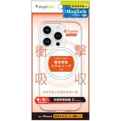 TR-IP24M3-TTMS-CLWT [iPhone 16 Pro用 [Turtle] MagSafe対応 ハイブリッドクリアケース ホワイトリング]