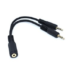 オーディオ分岐ケーブル 2.5mmステレオ（4極）分配ケーブル（メス - オス×2） 0.2m 425F-Y