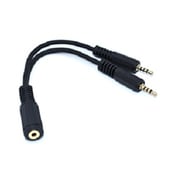 オーディオ分岐ケーブル 2.5mmステレオ(4極)分配ケーブル(メス - オス×2) 0.2m 425F-Y