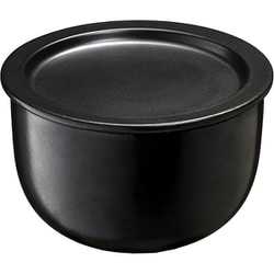 Delish Life デリッシュライフ セラミックおひつ 1.5合 約1050ml 約直径15.7×高10cm 黒 4588