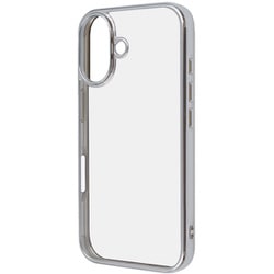 RT-P46CC16/SVM [iPhone 16用 Like standard 衝撃吸収 バンパー メタリック ハイブリッドケース/シルバー]