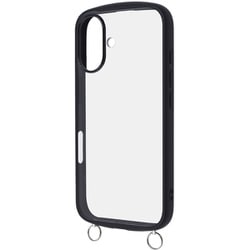 RT-P46CMD1/B [iPhone 16用 Like standard Puffull 耐衝撃 バンパー ストラップ金具付き ハイブリッドケース/ブラック]