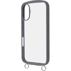 RT-P46CMD1/GR [iPhone 16用 Like standard Puffull 耐衝撃 バンパー ストラップ金具付き ハイブリッドケース/グレー]