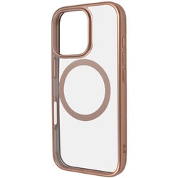 RT-P47MG3/PGM [iPhone 16 Pro用 Like standard MagSafe対応 マグネットアクセサリー対応 衝撃吸収 バンパー マット メタリック ハイブリッドケース/ピンクゴールド]
