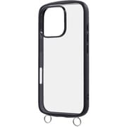RT-P47CMD1/B [iPhone 16 Pro用 Like standard Puffull 耐衝撃 バンパー ストラップ金具付き ハイブリッドケース/ブラック]