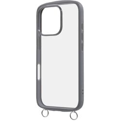 RT-P47CMD1/GR [iPhone 16 Pro用 Like standard Puffull 耐衝撃 バンパー ストラップ金具付き ハイブリッドケース/グレー]