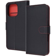 RT-P47ELC1/BR [iPhone 16 Pro用 Like standard 耐衝撃 マグネットベルト シンプル 手帳型レザーケース/ブラック_レッド]