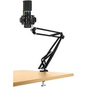 MIC ARM コンデンサーマイク ポップガード+マイク アーム付属 ブラック MIC-48-RGB-MA-BK
