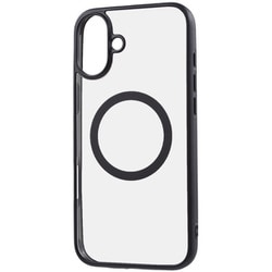 RT-P48MG3/BM [iPhone 16 Plus用 Like standard MagSafe対応 マグネットアクセサリー対応 衝撃吸収 バンパー マット メタリック ハイブリッドケース/ブラック]