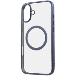 RT-P48MG3/LAM [iPhone 16 Plus用 Like standard MagSafe対応 マグネットアクセサリー対応 衝撃吸収 バンパー マット メタリック ハイブリッドケース/ライトブルー]