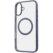 RT-P48MG3/LAM [iPhone 16 Plus用 Like standard MagSafe対応 マグネットアクセサリー対応 衝撃吸収 バンパー マット メタリック ハイブリッドケース/ライトブルー]