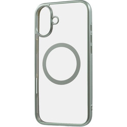 RT-P48MG3/LGM [iPhone 16 Plus用 Like standard MagSafe対応 マグネットアクセサリー対応 衝撃吸収 バンパー マット メタリック ハイブリッドケース/ライトグリーン]
