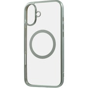 RT-P48MG3/LGM [iPhone 16 Plus用 Like standard MagSafe対応 マグネットアクセサリー対応 衝撃吸収 バンパー マット メタリック ハイブリッドケース/ライトグリーン]