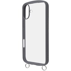 RT-P48CMD1/GR [iPhone 16 Plus用 Like standard Puffull 耐衝撃 バンパー ストラップ金具付き ハイブリッドケース/グレー]