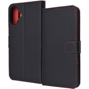 RT-P48ELC1/BR [iPhone 16 Plus用 Like standard 耐衝撃 マグネットベルト シンプル 手帳型レザーケース/ブラック_レッド]