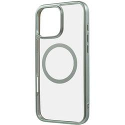 RT-P49MG3/LGM [iPhone 16 Pro Max用 Like standard MagSafe対応 マグネットアクセサリー対応 衝撃吸収 バンパー マット メタリック ハイブリッドケース/ライトグリーン]